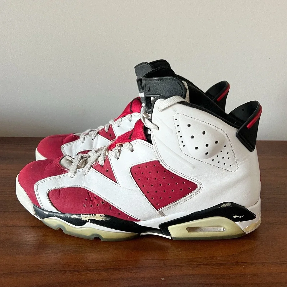 Air Jordan 6 Retro Carmine 2014‎ Size 12 Red White Black OG Box 384664-001